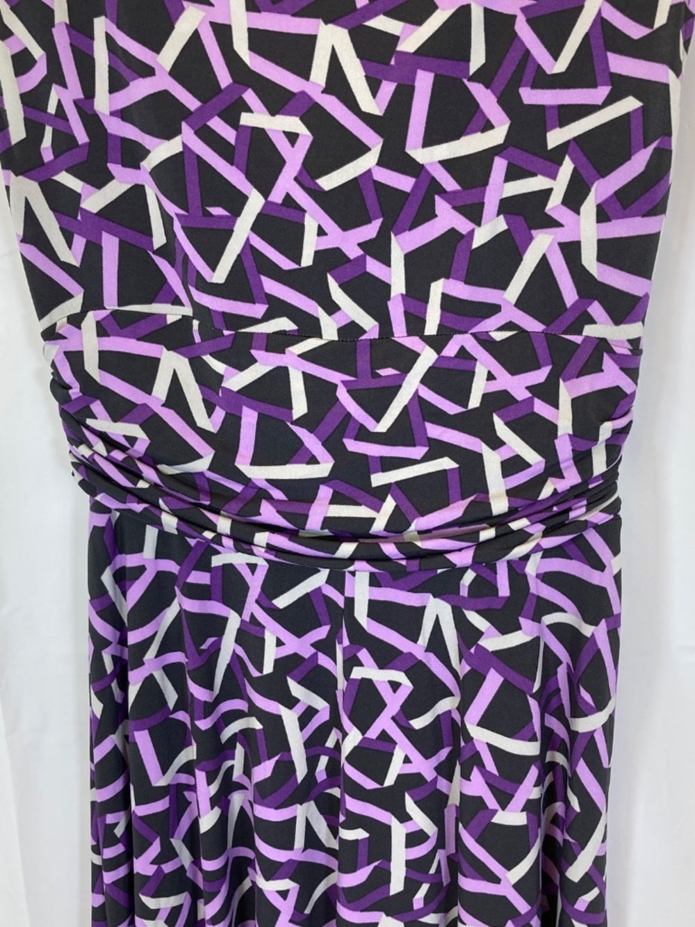 New York & Company Dress Sz M Cowl Neck Dress Gray Purple Worn Once - Picture 10 of 11